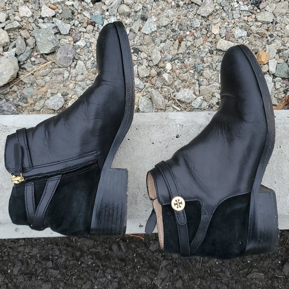 Tory Burch Black Leather Ankle Booties - Picture 5 of 10